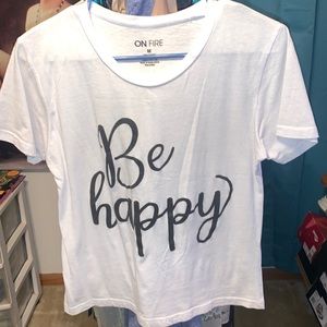 DBL-SIDED cropped “HAPPY” tee